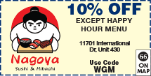 Discount Coupon for Nagoya Sushi & Hibachi